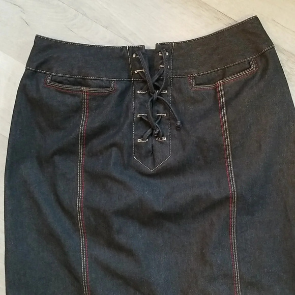 🍒  90s corset denim maxi skirt - Picture 4 of 5